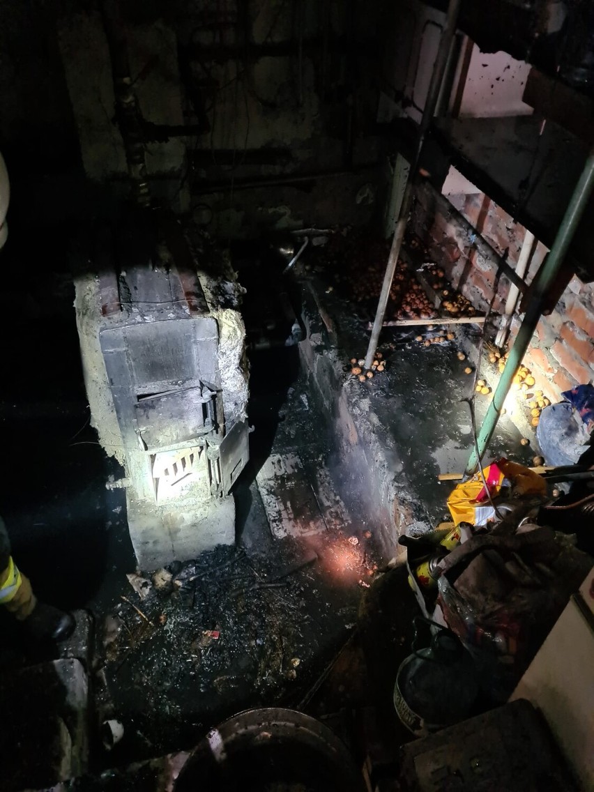 Pożar kotłowni budynku w Damasławku! Z ogniem walczyło pięć zastępów straży