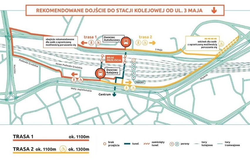 Od 4 lutego duże zmiany wokół dworca PKP w Gdańsku