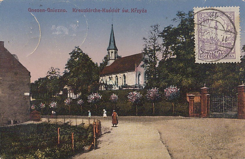 Pocztówka z początku XX. wieku. Kościół św. Krzyża. Zasoby MPPP