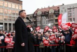 Andrzej Duda w Bytomiu. Prezydent obiecał wzrost najniższej emerytury o 100 zł. Potrzebna była interwencja policji