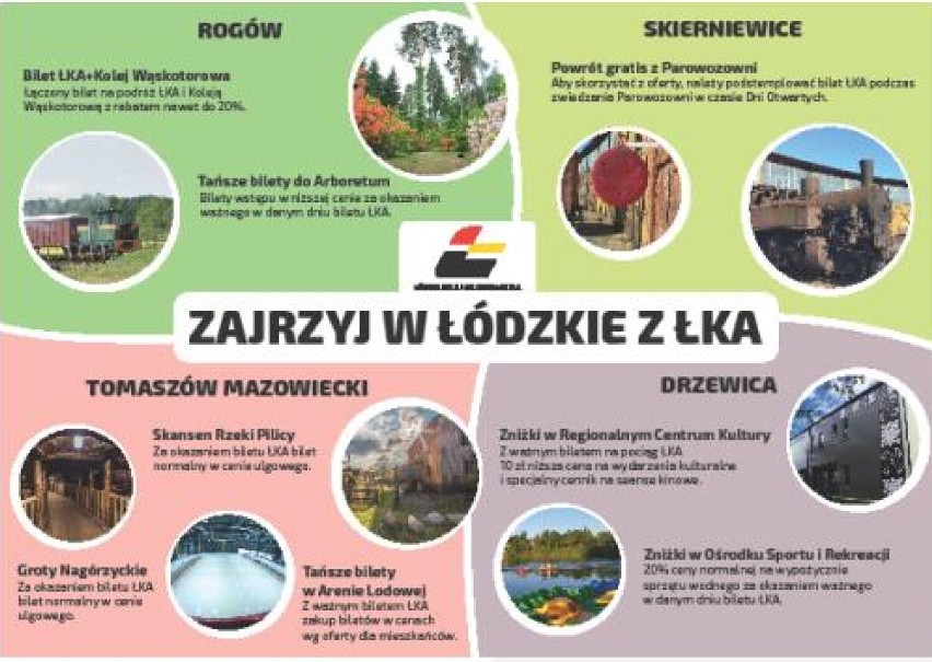 Wakacyjna oferta ŁKA dla turystów. Specjalne oferty dla podróżujących do Tomaszowa i Drzewicy