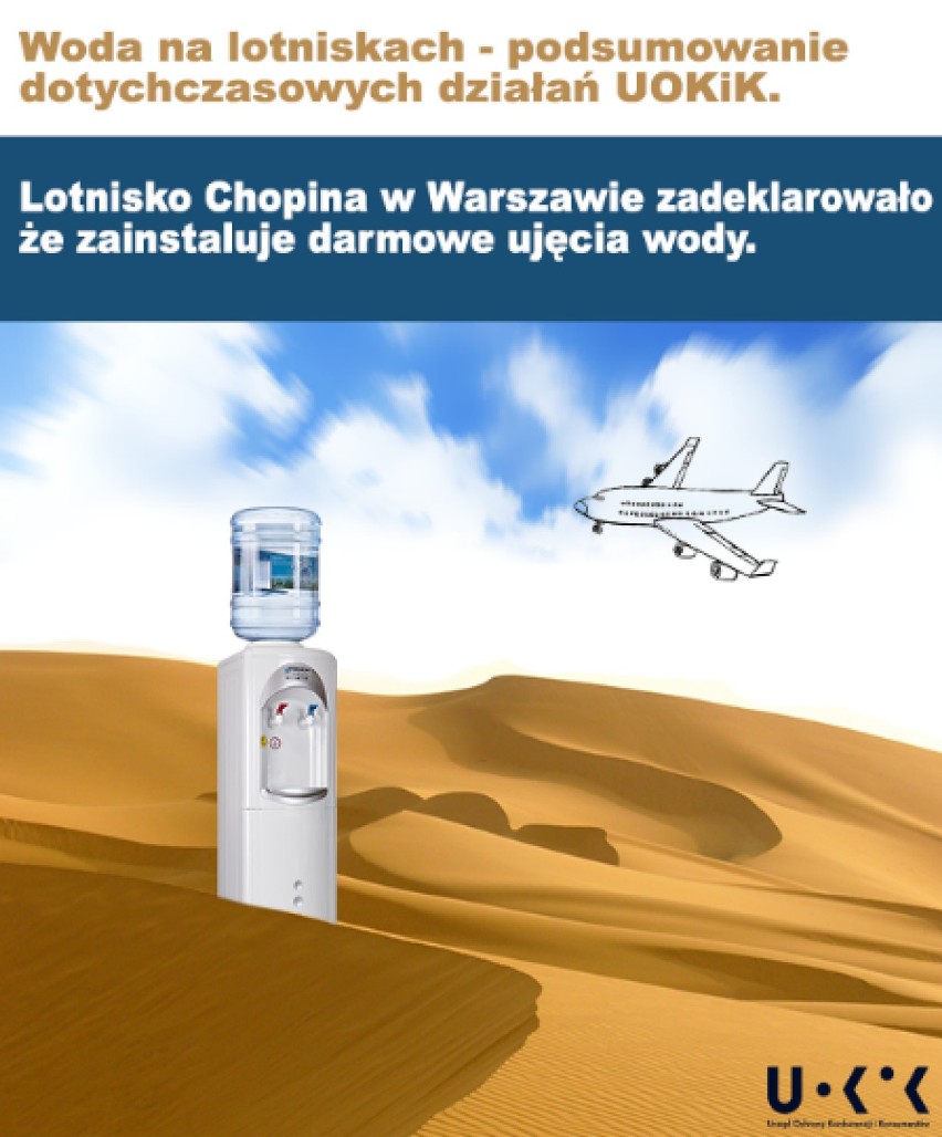 Woda na lotniskach. Pyrzowice niemal najdroższa w Polsce. Woda 0,5 l. kosztuje 5,9 zł