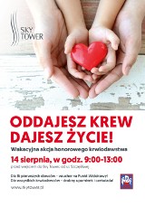 Wrocław. Kolejna wakacyjna akcja honorowego krwiodawstwa przy Sky Tower