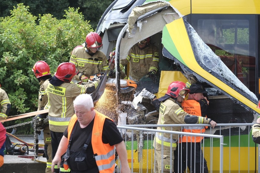 W wyniku zderzenia tramwajów rannych zostało 30 osób, w tym...