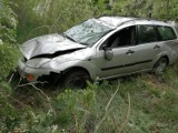 Kierowca miał 4 promile. Wypadł z drogi w okolicach Bobrowic i rozbił się (ZDJĘCIA)