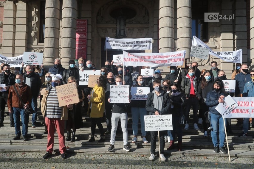 Protest restauratorów w Szczecinie - 3.11.2020