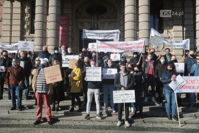 Protest restauratorów w Szczecinie - 3.11.2020