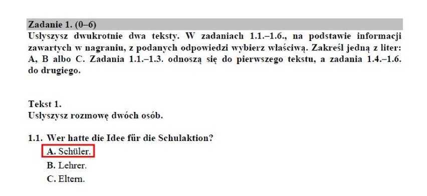 EGZAMIN GIMNAZJALNY 2018. Język niemiecki poziom rozszerzony - arkusze CKE i odpowiedzi [20.04.2018]