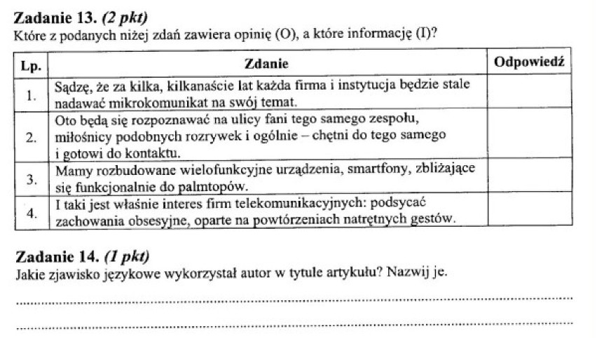 Matura pisemna poprawkowa z języka polskiego - arkusze