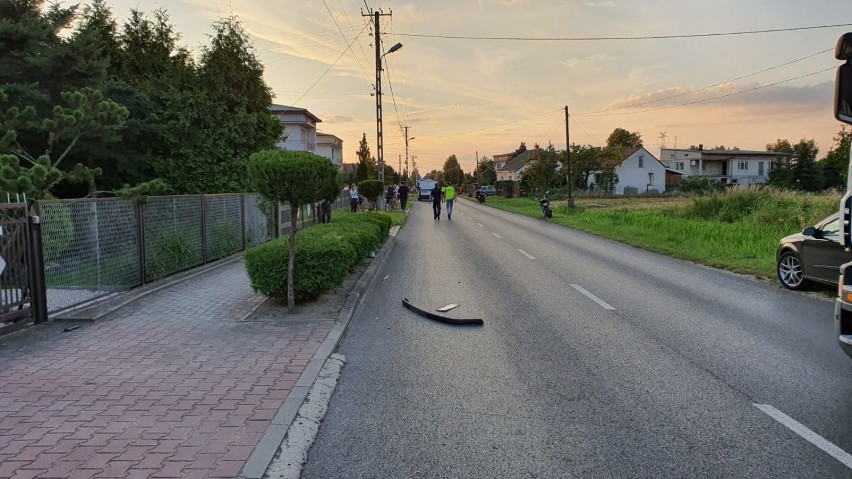 W Dobryszycach (gm. Dobryszyce) doszło do wypadku. Motocykl...