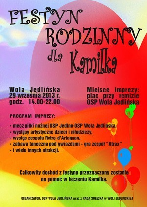 Festyn Rodzinny dla Kamilka w woli jedlińskiej