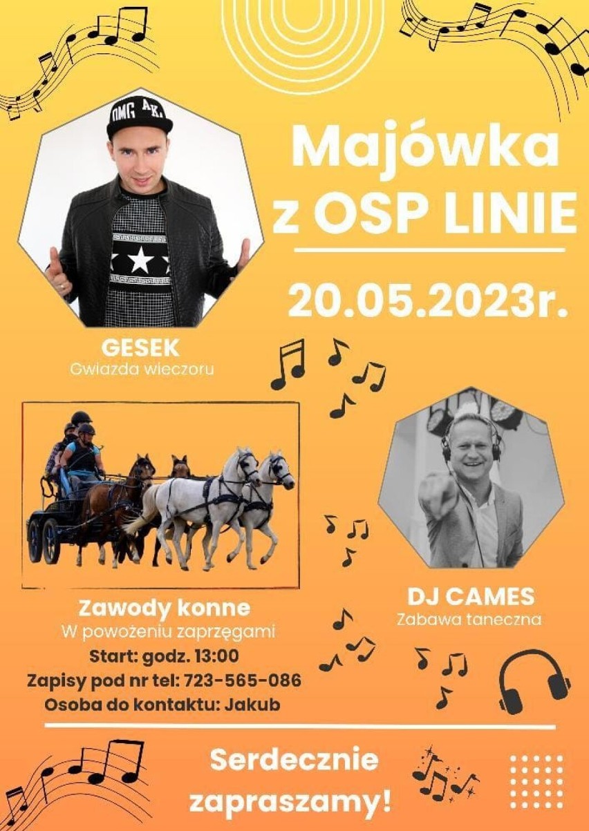 Przed nami majówka z OSP Linie i koncert gwiazdy GESEK! 