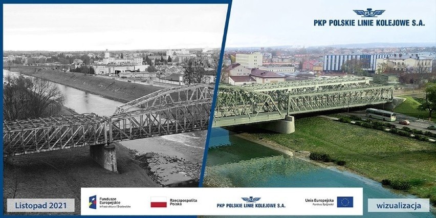 Wizualizacja nowego mostu kolejowego nad Sanem w Przemyślu.