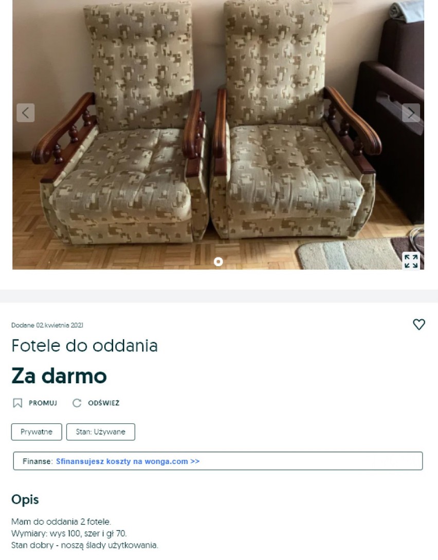 Wadowice. Meblościanki, fotele, opony i ubrania dla dzieci - to mieszkańcy oddają za darmo na OLX. Aktualne oferty 