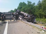Wypadek na A4: zderzyły się ciężarówki na obwodnicy Krakowa [NOWE ZDJĘCIA, WIDEO]