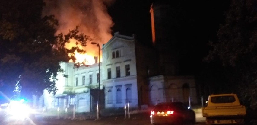 Pożar dworca kolejowego w Głubczycach
