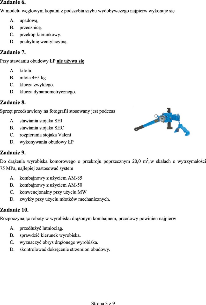 Egzamin Zawodowy 2015: Eksploatacja złóż podziemnych [ARKUSZE, odpowiedzi, pisemna i praktyczna]