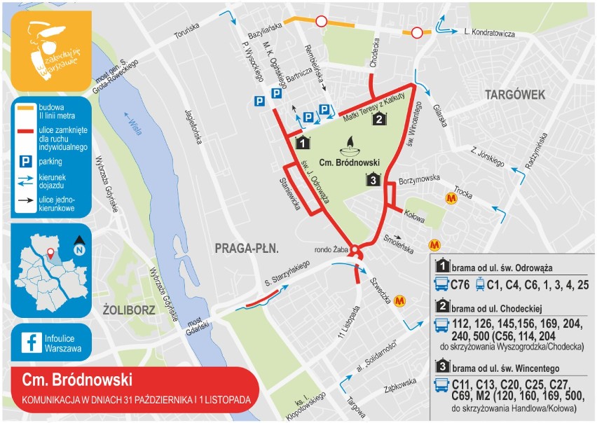 Wszystkich Świętych 2021 Warszawa. Jak dojechać na stołeczne cmentarze? Sprawdź informator drogowy