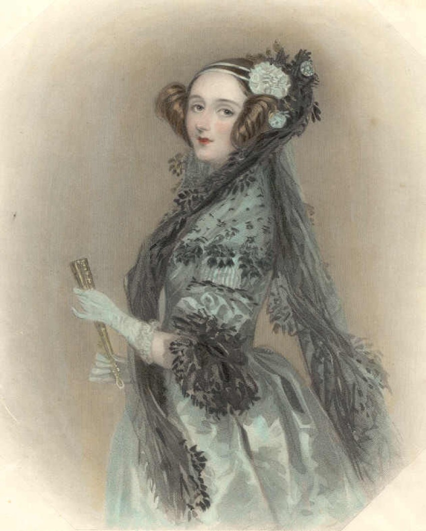 Ada Lovelace na portrecie autorstwa Williama Henry Mote z...
