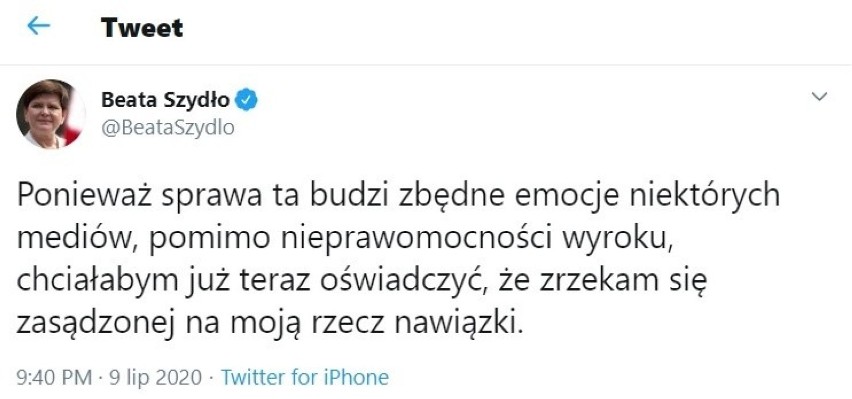 Była premier Beata Szydło o wyroku na Sebastiana Kościelnika wydanego przez Sąd Rejonowy w Oświęcimiu [ZDJĘCIA]