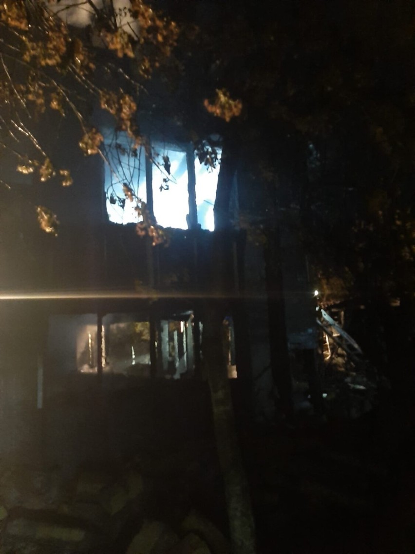 Pożar domku letniskowego przy ulicy Wrzesińskiej w Gnieźnie
