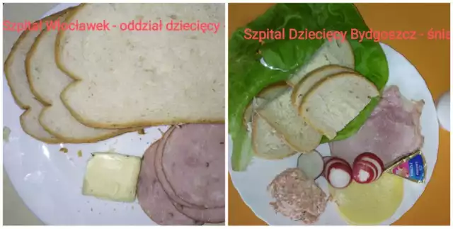 Tak wyglądają posiłki serwowane dzieciom w szpitalu we Włocławku oraz w dwóch bydgoskich lecznicach.
