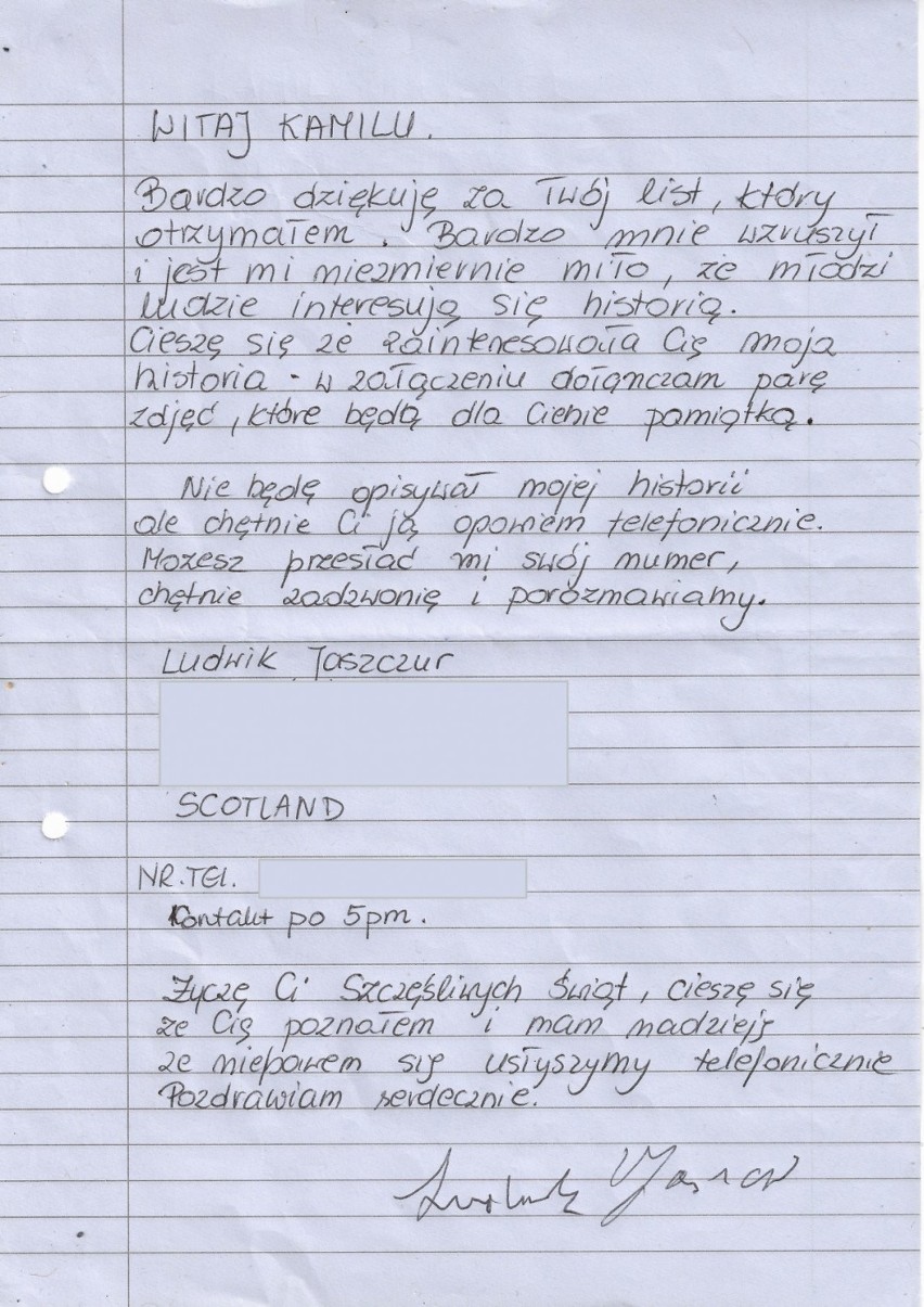 Śremianin napisał list do weterana walk pod Monte Cassino