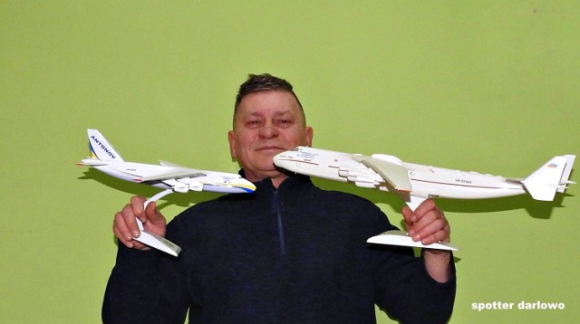 Bogata kolekcja samolotów Grzegorza Wandasa z Darłowa, a w niej słynne Antonowy, w tym największy - Mrija (marzenie)