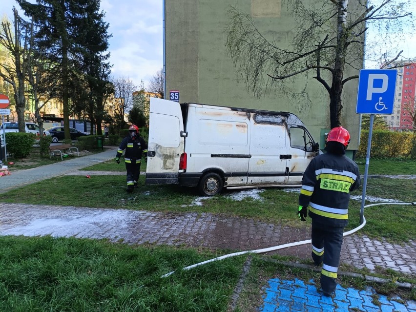 Pożar busa w Skarżysku