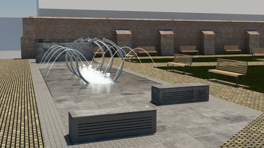 Nowa fontanna na placu Heweliusza