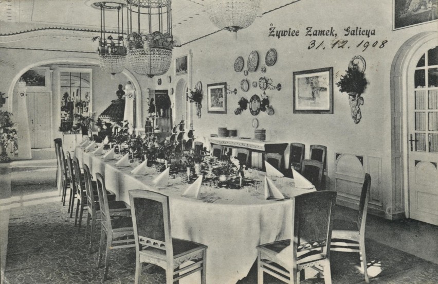 Sala jadalna w Pałacu Habsburgów, 1908 r., zbiory Muzeum w...