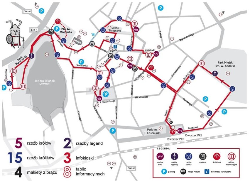 Mapka, która ilustruje rozłożenie poszczególnych elementów...