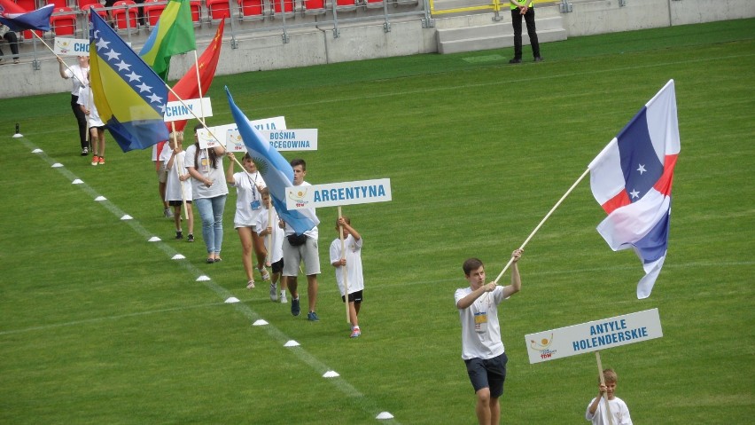 Pielgrzymi ŚDM na stadionie w Tychach