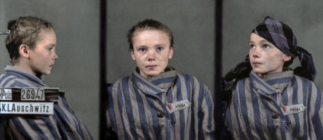 Brazylijska artystka pokolorowała zdjęcie Czesławy Kwoki z Zamojszczyzny, wieźniarki w Auschwitz.