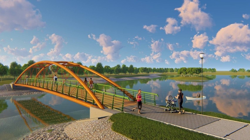 Metalowo-drewniany most nad zalewem będzie miał 42 metry...