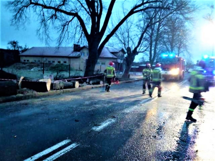 Powiat sławieński - pracowity poranek strażaków