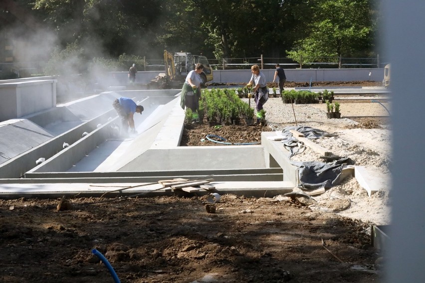 Budowa fontann w Legnicy, rozpoczęto nasadzanie zieleni