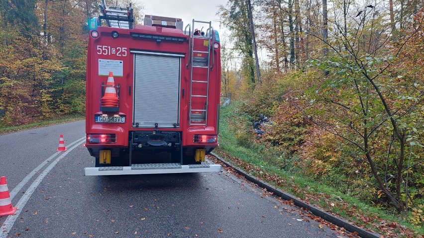 Wypadek na trasie Wejherowo - Nowy Dwór Wejherowski 23.10.2022 r.