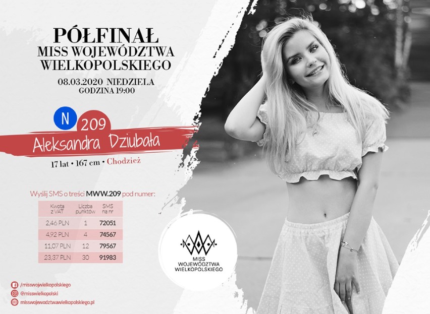 Miss Województwa Wielkopolskiego: Aleksandra Dziubała z Chodzieży w półfinale "Miss Nastolatek"