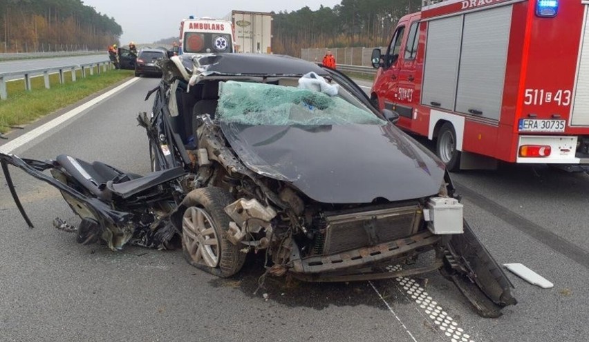 Śmiertelny wypadek na autostradzie A1 między Radomskiem a...