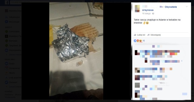 Plastik w kebabie na Ursynowie? "Widziałam tam też szczura" [ZDJĘCIE]