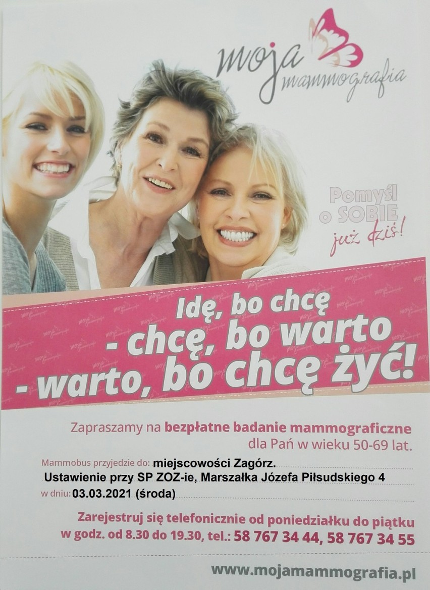 Zagórz: Bezpłatne badania mammograficzne i USG piersi