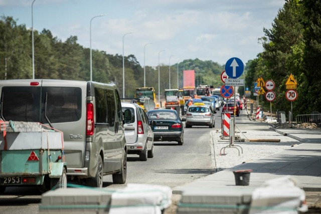 Buspas w ulicy Gdańskiej - Myślęcinek.