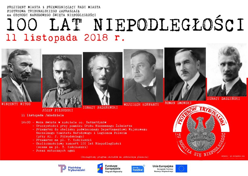 100-lecie odzyskania niepodległości w Piotrkowie. PROGRAM
