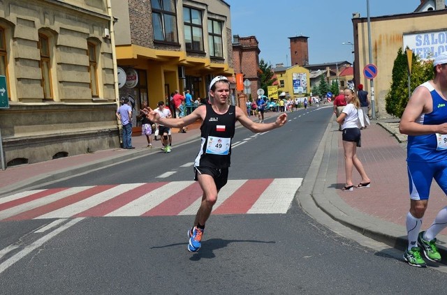 Piotr Humerski podczas biegu w Grodzisku