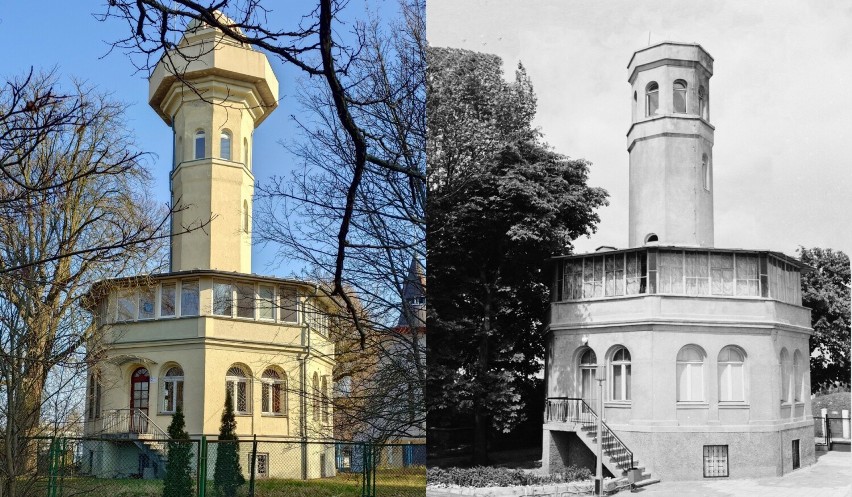 Wieża Braniborska. Po lewej zdjęcie z 9 marca 2024, po...