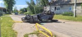 Zderzenie i dachowanie samochodu w Gołębiewie Wielkim 18.06.2022 r. Ranne 4 osoby