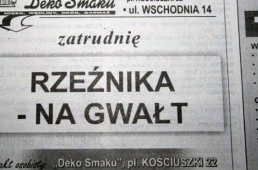 Oto niecodzienne ogłoszenia o pracę. Trochę inne niż standardowe. Zobaczcie sami na zaprezentowanych w galerii ZDJĘCIACH 10.06.2023