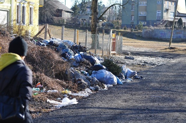 Góra śmieci niedaleko mostu na ulicy Prymasowskiej