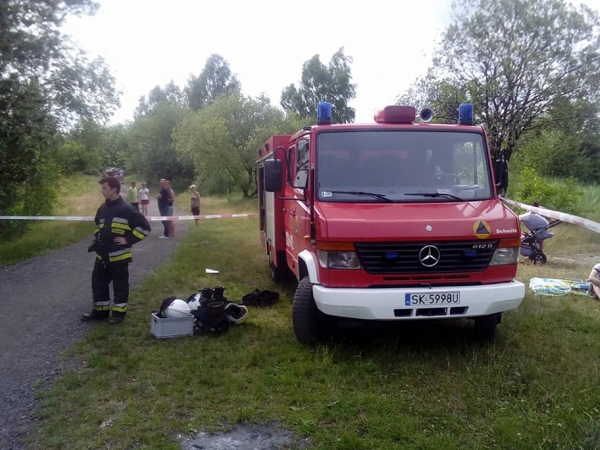 Akcja poszukiwawcza nad stawem Morawa